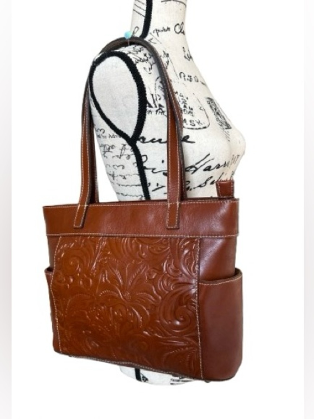 Patricia Nash Top zip Tote Brown Leather Bag